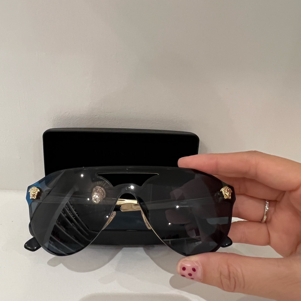 Versace Black Sunglasses With Gold Medusa Detail